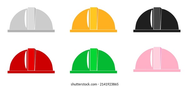 Vector Set 6 safety helmet, isolated on white
