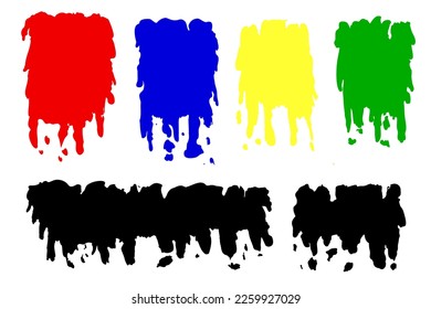 vector set 6 sketch, melting paint 
