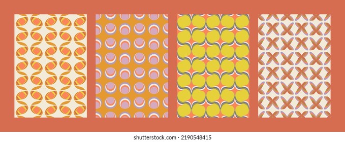 Vector set of 70s backgrounds. collection of the 60s and the 70s wallpaper inspired posters.