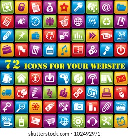 vector set of 72 computer icons for your website