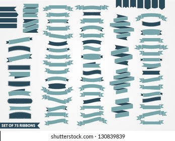 vector set of 75 ribbons