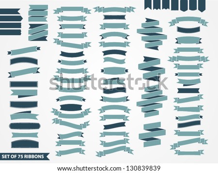 vector set of 75 ribbons