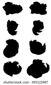 Vector set of 8 different grunge brush strokes.