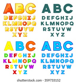 vector set ABC alphabet fonts  isolated on white background
