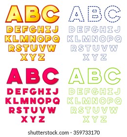 vector set ABC alphabet fonts  isolated on white background