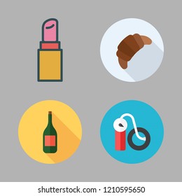 vector set about air pump, products and lipstick icons set.