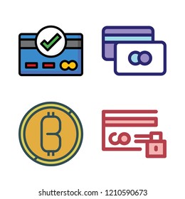  vector set about bitcoin and credit card icons set.