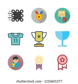   vector set about cup, award, trophy and match moving icons set.