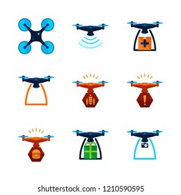  vector set about drone icons set.