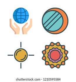  vector set about eclipse, planet earth and sun icons set.