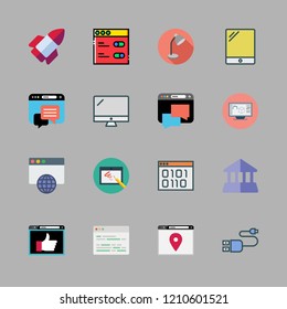 vector set about graphic design, monitor, usb and bank icons set.