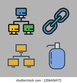 Vector set about link, network, networking and liquid soap icons set.