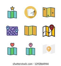  vector set about map and papers icons set.