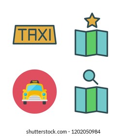 vector set about map and taxi icons set.