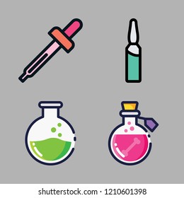  vector set about poison, droppers and ampoul icons set.