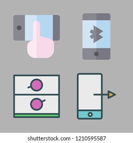  vector set about smartphone and adjustment id icons set.