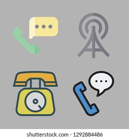  vector set about telephone, phone call and radio antenna icons set.