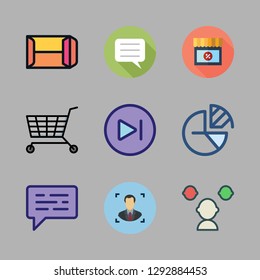   vector set about user, chat, promotions and next icons set.