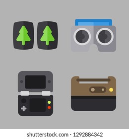 vector set about virtual reality and video console icons set.