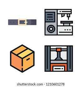  vector set about warehouse, industrial robot and belt icons set.