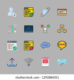  vector set about wifi, mail, browser and add user icons set.