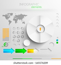 vector set of abstract 3d paper infographic elements for print or web design 