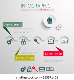 vector set of abstract 3d paper infographic elements for print or web design. business infographic template 