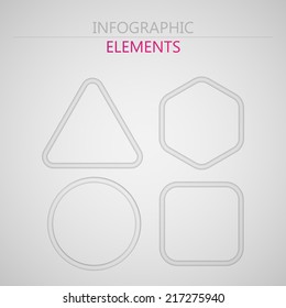 vector set of abstract 3d paper infographic elements for print or web design. abstract shapes