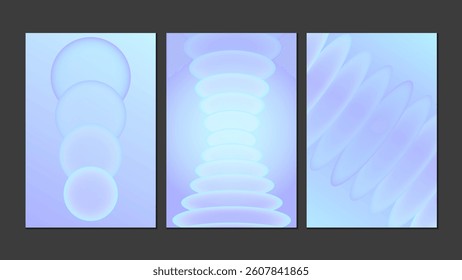 Vector set of abstract aesthetic poster background. Minimalist cover template banner
