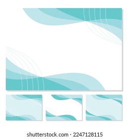 vector set of abstract art blue color background design templates