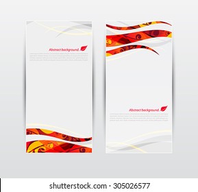 Vector set of abstract autumn leaves banners illustration 