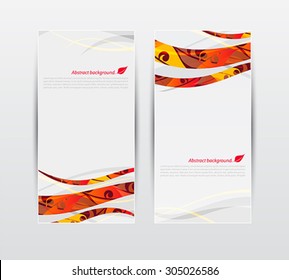 Vector set of abstract autumn leaves banners illustration 