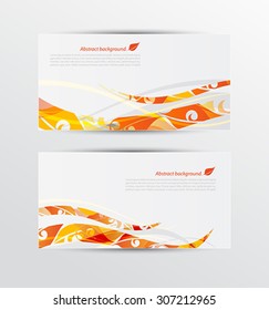 Vector set of abstract autumn leaves banners illustration