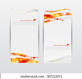 Vector set of abstract autumn leaves banners illustration
