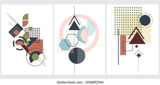 Vector set of abstract avangarde  minimal   geometric backgrounds.  Design templates  for banners,brochure, placards, posters, flyers 