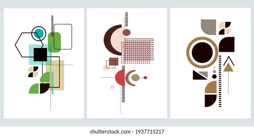 Vector set of abstract avangarde  minimal   geometric backgrounds.  Design templates  for banners,brochure, placards, posters, flyers 