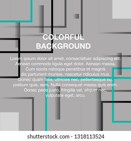 Vector set of abstract avangarde retro background with multicolored geometric shapes and copy space frame
