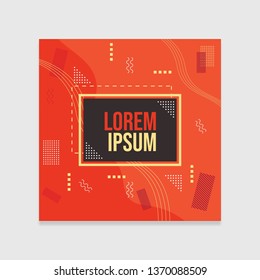 Vector set of abstract avangarde retro background with multicolored geometric shapes and copy space frame