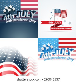 vector set of abstract background of 4th july american independence day