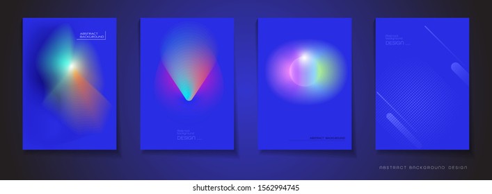 Vector set of abstract background, Composition colorful fluid abstraction, holographic and gradient color design for backgrounds. Layout template for banner, poster, wallpaper, flyer, brochure