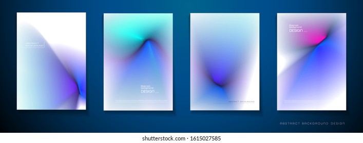 Vector set of abstract background, Composition colorful fluid abstraction, holographic and gradient color design for backgrounds. Layout template for banner, poster, wallpaper, flyer, brochure