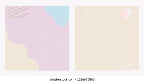 Vector set of abstract background design in winter colors and empty place for text. Template for banner, greeting card, xmas or New Year party invitation, post in social media, mailing, flyer.