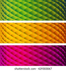 Vector set abstract background. Template for print, web. Shape of a cylindrical mesh surface. Illustration with cellular volume texture
