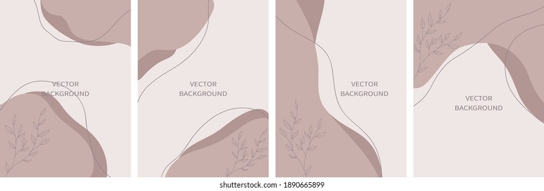 Vector set of abstract backgrounds. Background for the invitation, shop, beauty salon, spa.	