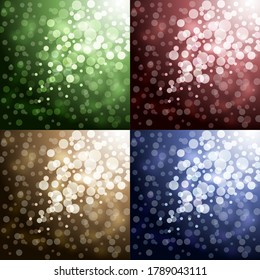 Vector set of abstract backgrounds with bokeh