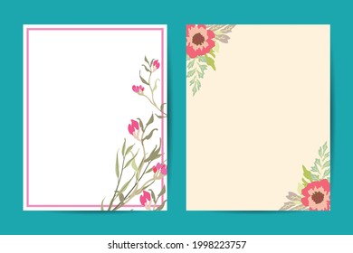 Vector set of abstract backgrounds with copy space for text - bright vibrant banners, posters, cover design templates, social media stories wallpapers with spring leaves and flowers