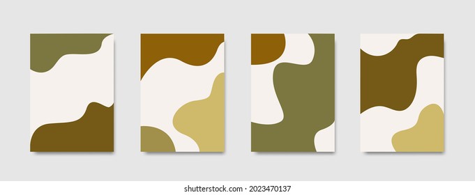 Vector set of abstract backgrounds with copy space for text - bright vibrant banners, posters, cover design templates, social media stories wallpapers, flyers, notebook, and card in minimal simple