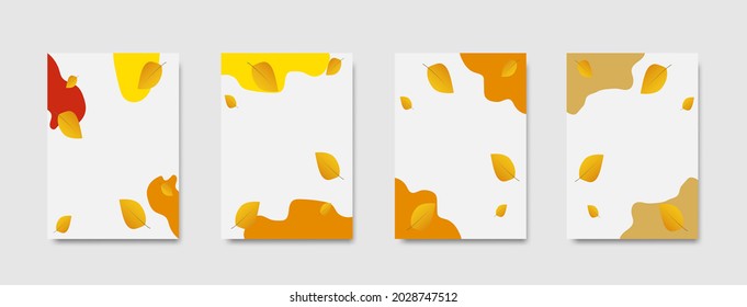 Vector set of abstract backgrounds with copy space for text - bright vibrant banners, posters, cover design templates, social media stories wallpapers, flyers, notebook, and plants in minimal simple