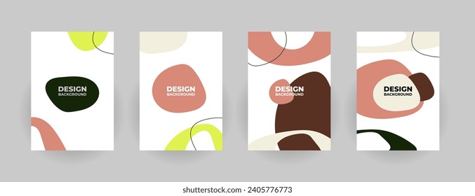 Vector set of abstract backgrounds with copy space for text - bright vibrant banners, posters, cover design templates, social media stories wallpapers, flyers, notebook in minimal simple.
