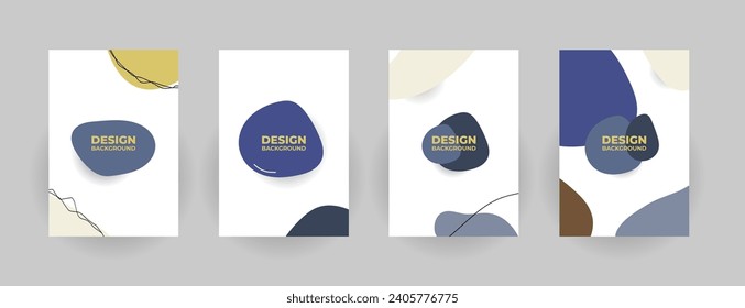 Vector set of abstract backgrounds with copy space for text - bright vibrant banners, posters, cover design templates, social media stories wallpapers, flyers, notebook in minimal simple.